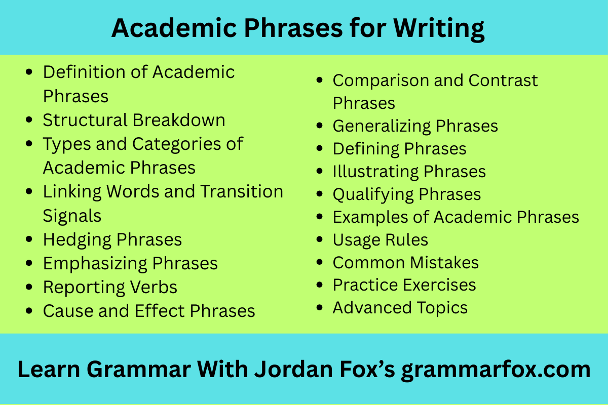 Academic Phrases for Writing