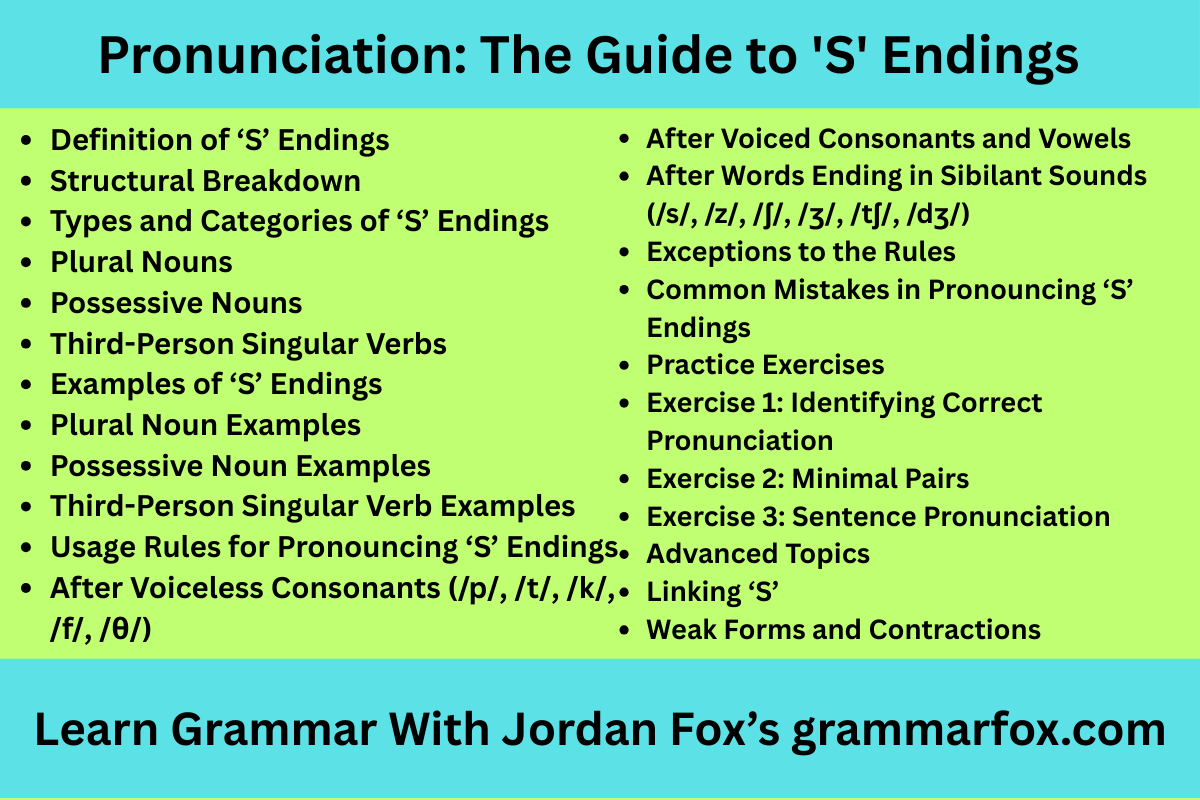 Pronunciation: The Guide to 'S' Endings