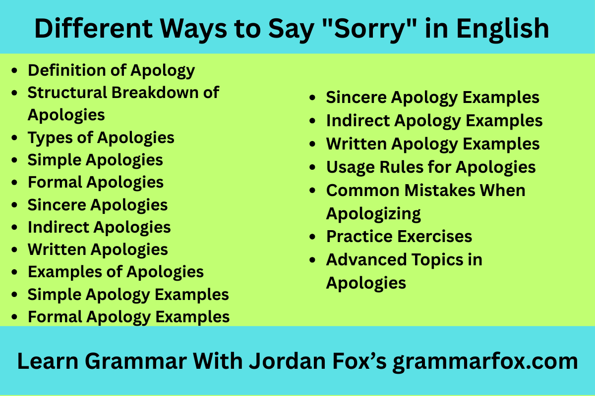 Different Ways to Say "Sorry" in English