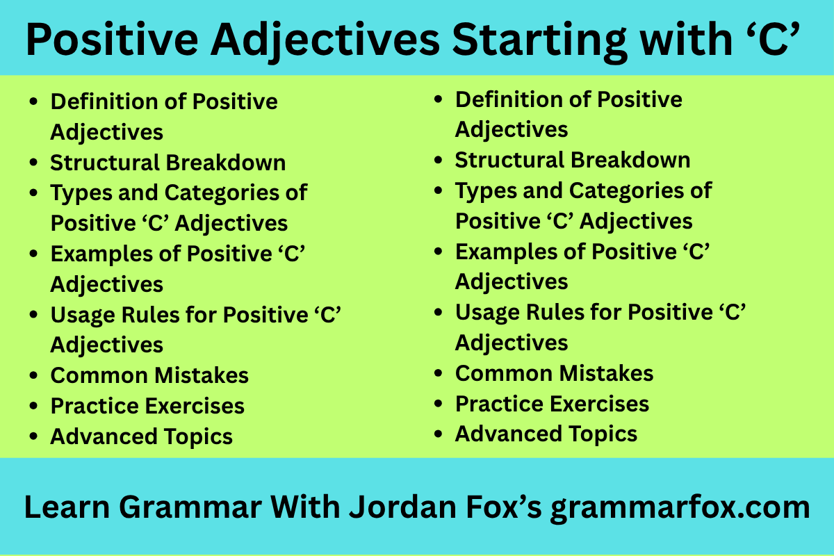 Positive Adjectives Starting with ‘C’