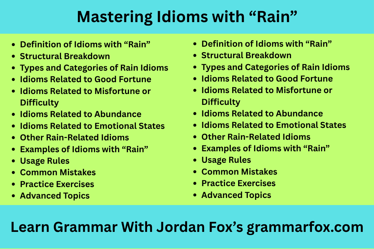 Mastering Idioms with “Rain”