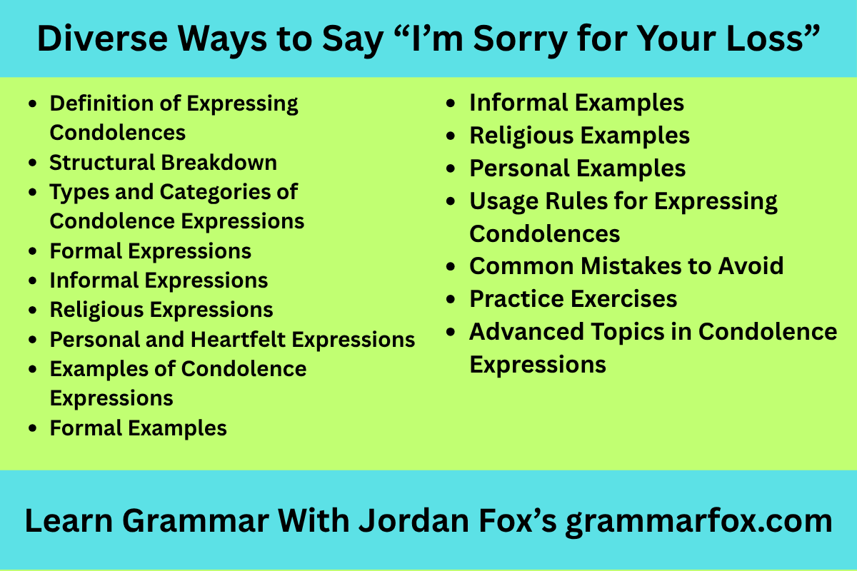 Diverse Ways to Say “I’m Sorry for Your Loss”