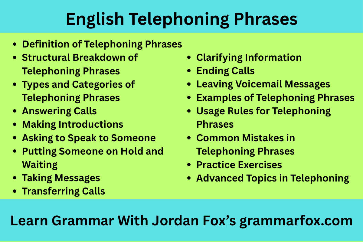 English Telephoning Phrases