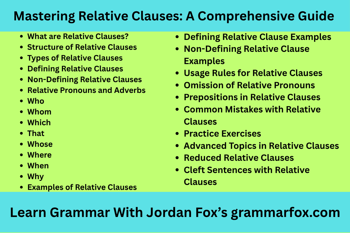 Mastering Relative Clauses: A Comprehensive Guide