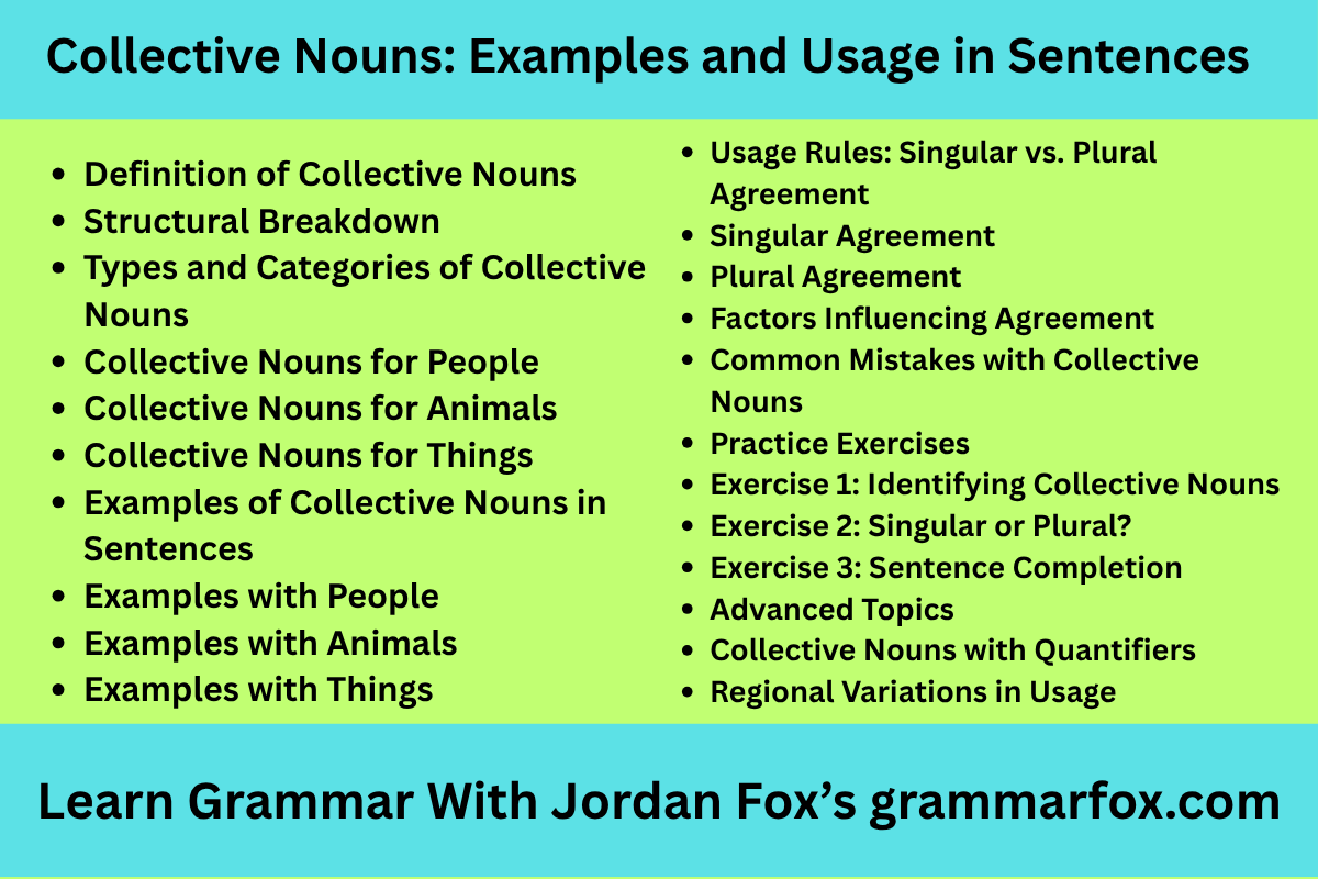 Collective Nouns: Examples and Usage in Sentences