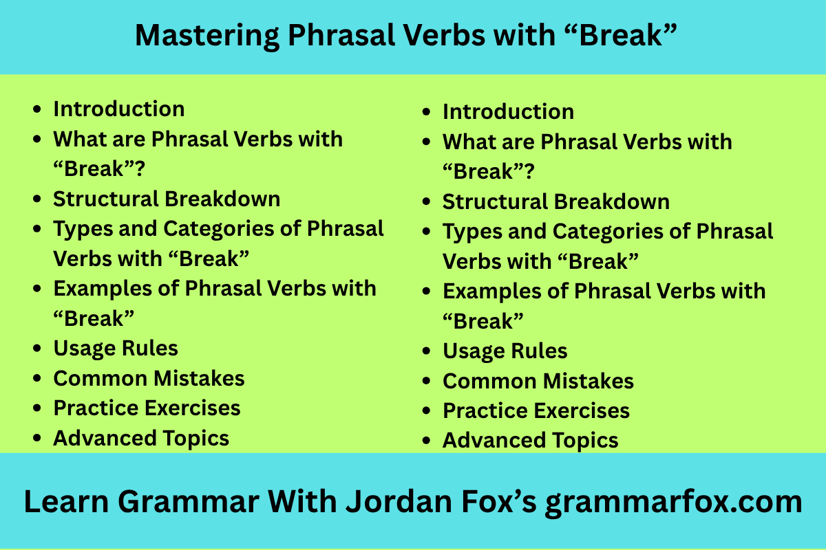 Mastering Phrasal Verbs with “Break”