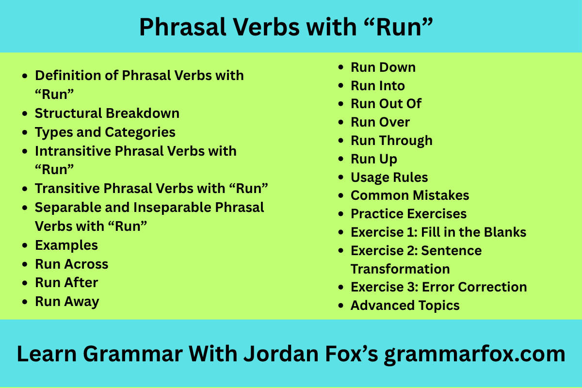 Phrasal Verbs with “Run”