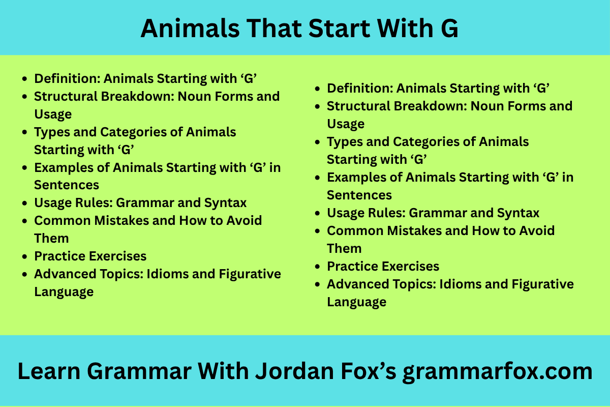 Animals That Start With G